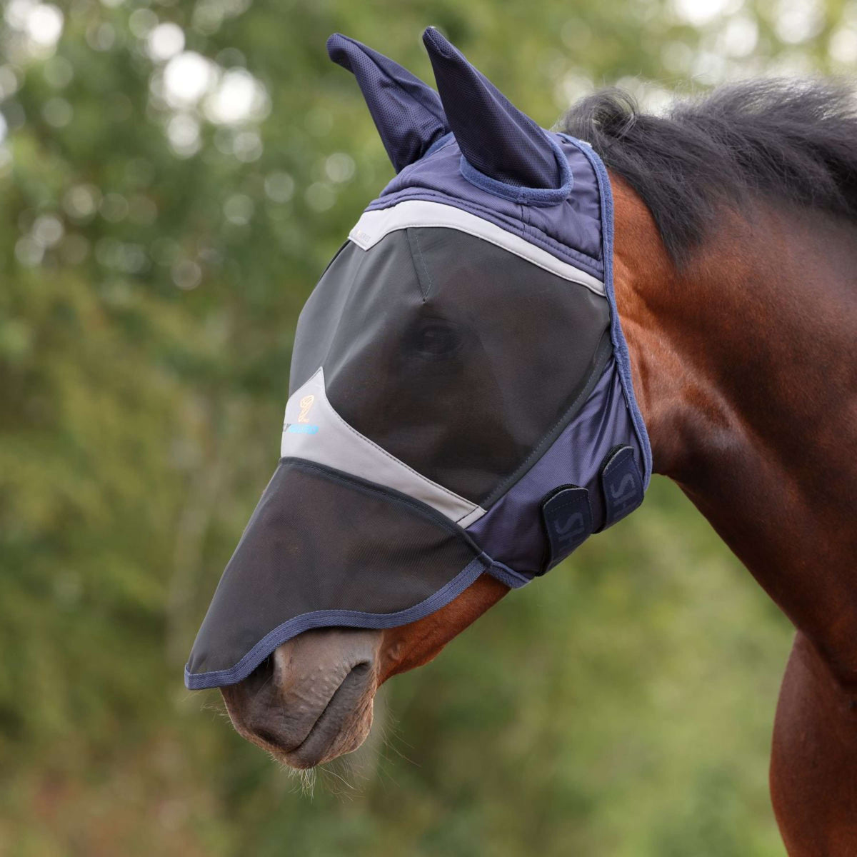 FlyGuard Vliegenmasker Pro Fine Mesh met Oren en Neus Navy