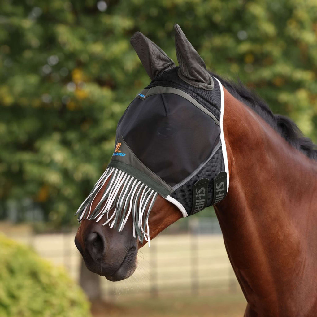 FlyGuard by Shires Vliegenmasker Pro Air Motion met Oren en Franjes Khaki