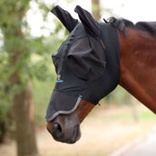 Shires Vliegenmasker Stretch met Neus Jet Zwart