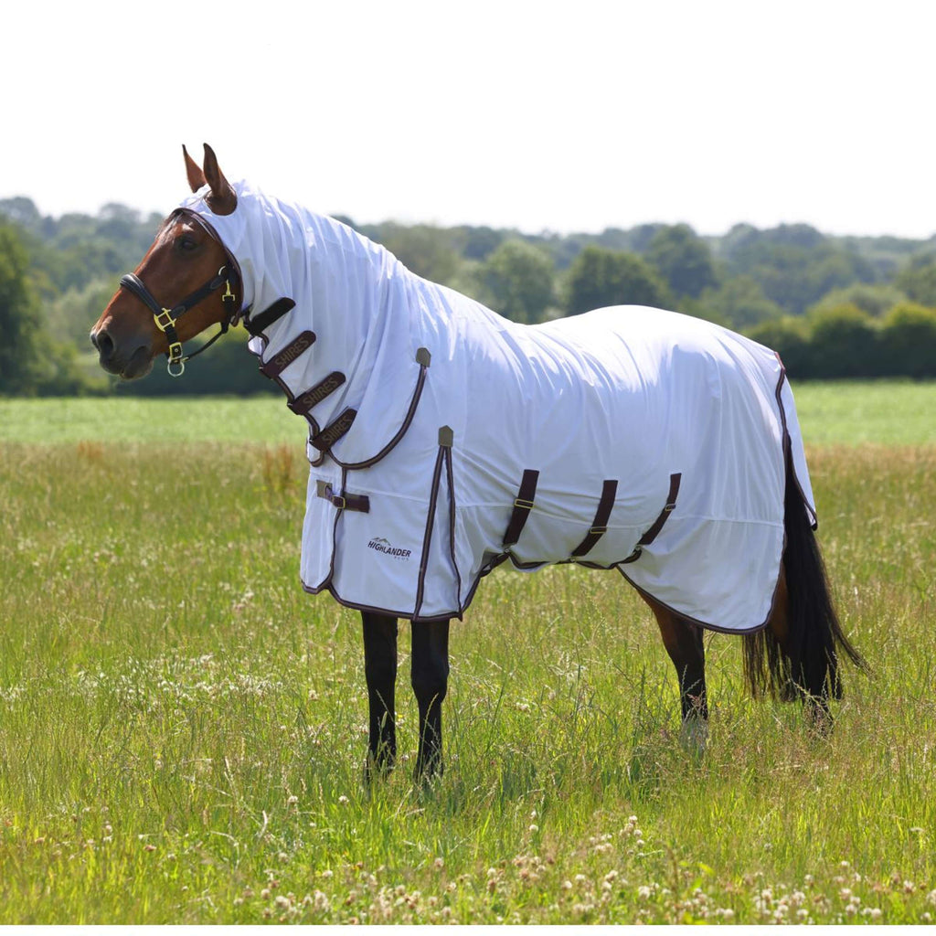 Highlander Plus by Shires Vliegendeken Combo Wit/Black Cherry