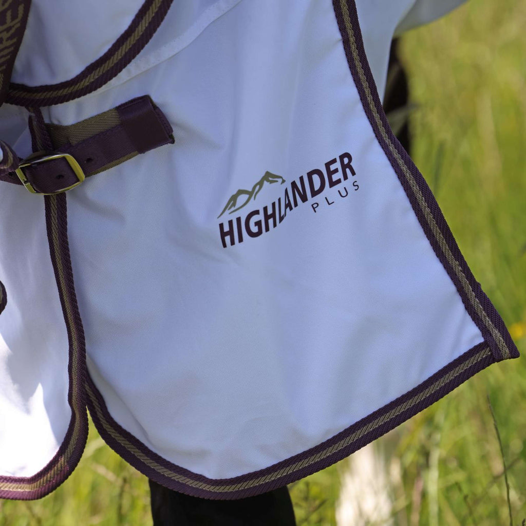 Highlander Plus by Shires Vliegendeken Combo Wit/Black Cherry