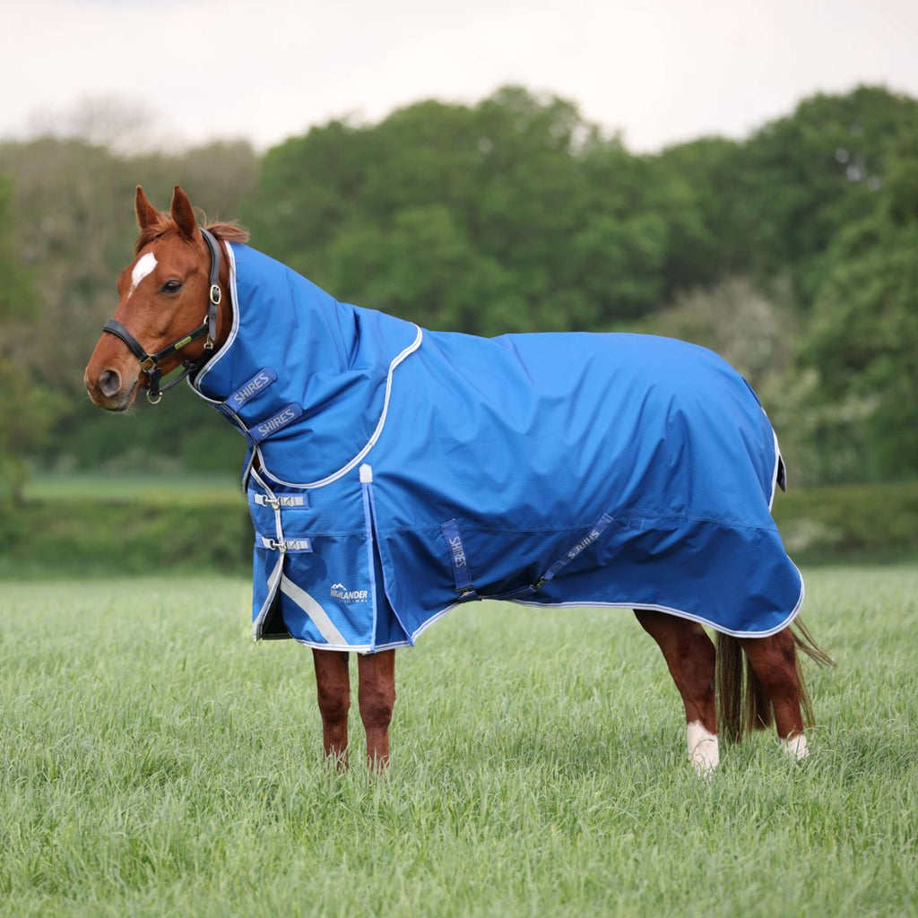 Highlander Original by Shires Winterdeken Turnout 200g met Halsstuk Blauw