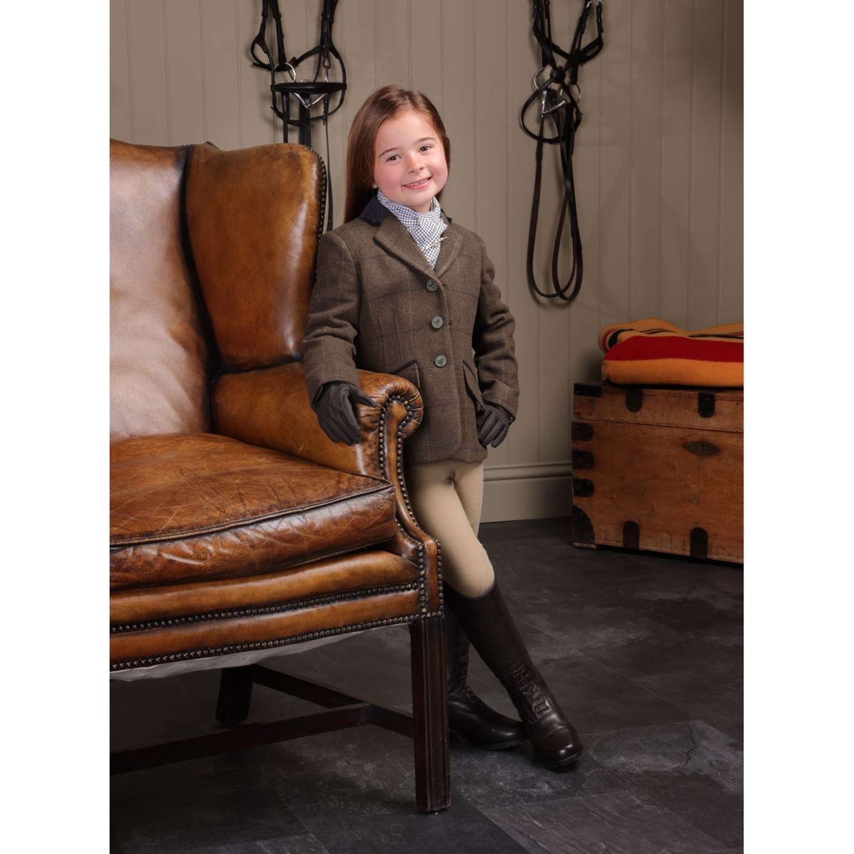 Aubrion by Shires Wedstrijdjasje Saratoga Kinderen Groen Check