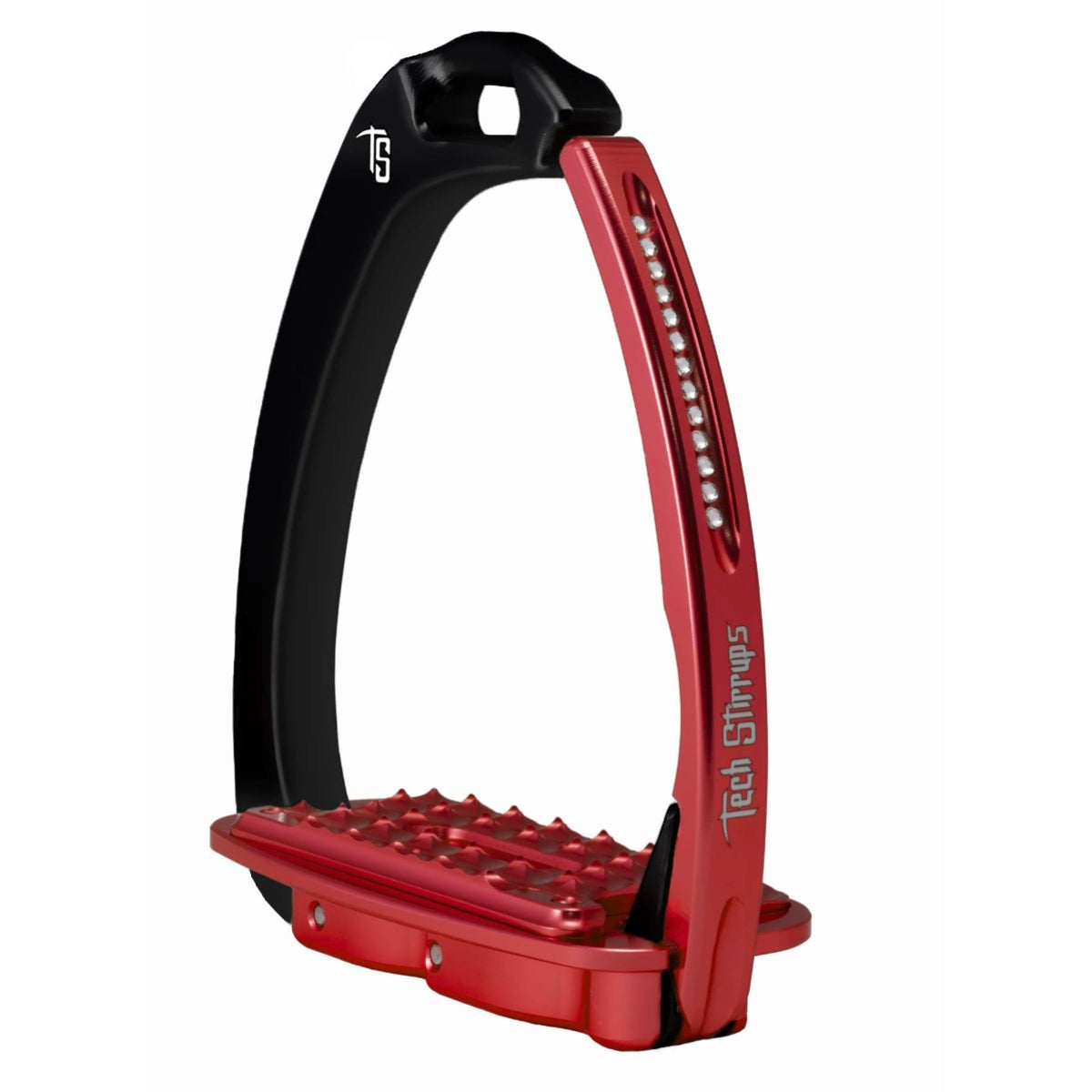 Tech Stirrups Stijgbeugels Venice Sloped Evo Swarovski Zwart/Rood