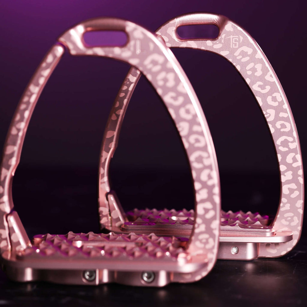 Tech Stirrups Stijgbeugels Venice Sloped EVO Leopard Rosegold