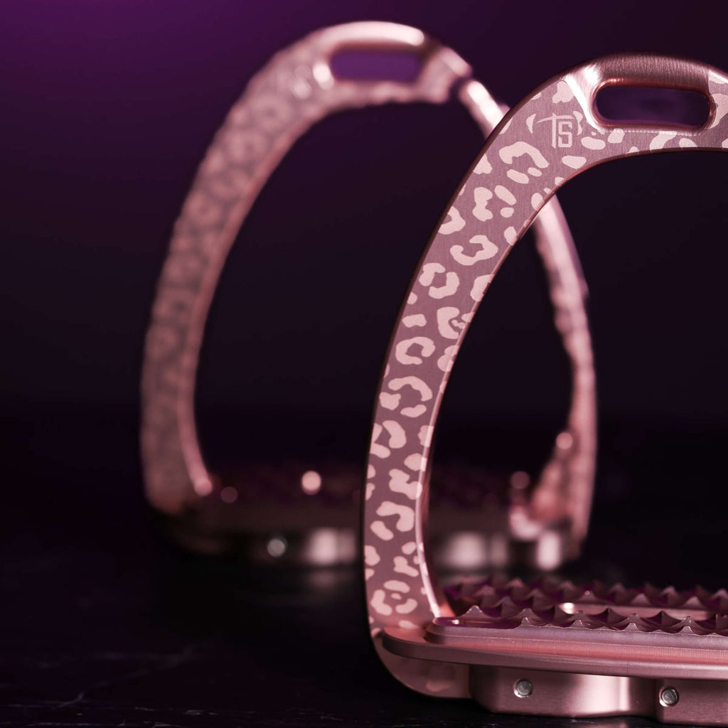 Tech Stirrups Stijgbeugels Venice Sloped EVO Leopard Rosegold