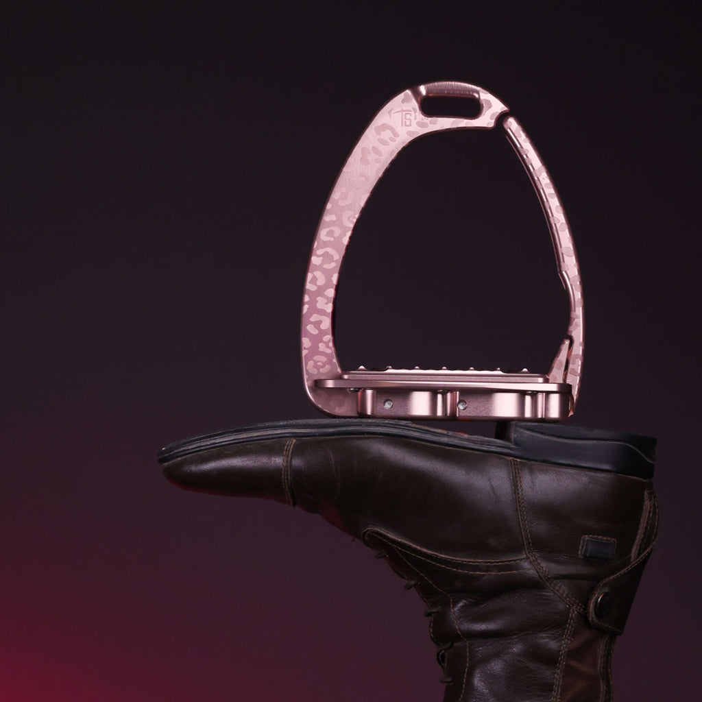 Tech Stirrups Stijgbeugels Venice Sloped EVO Leopard Rosegold