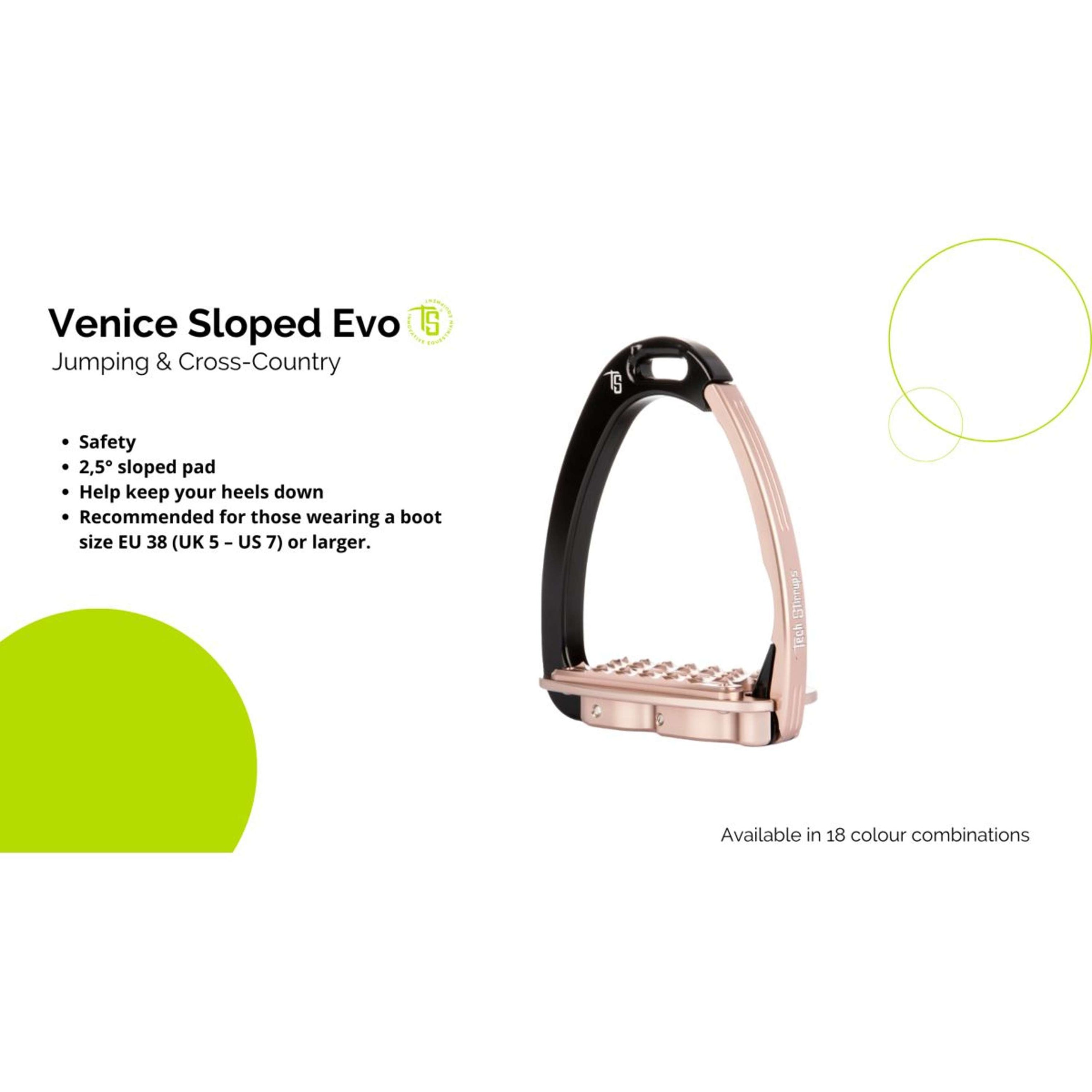Tech Stirrups Stijgbeugels Venice Sloped EVO Zilver/Zwart Tech Stirrups Stijgbeugels Venice Sloped EVO Zilver/Zwart