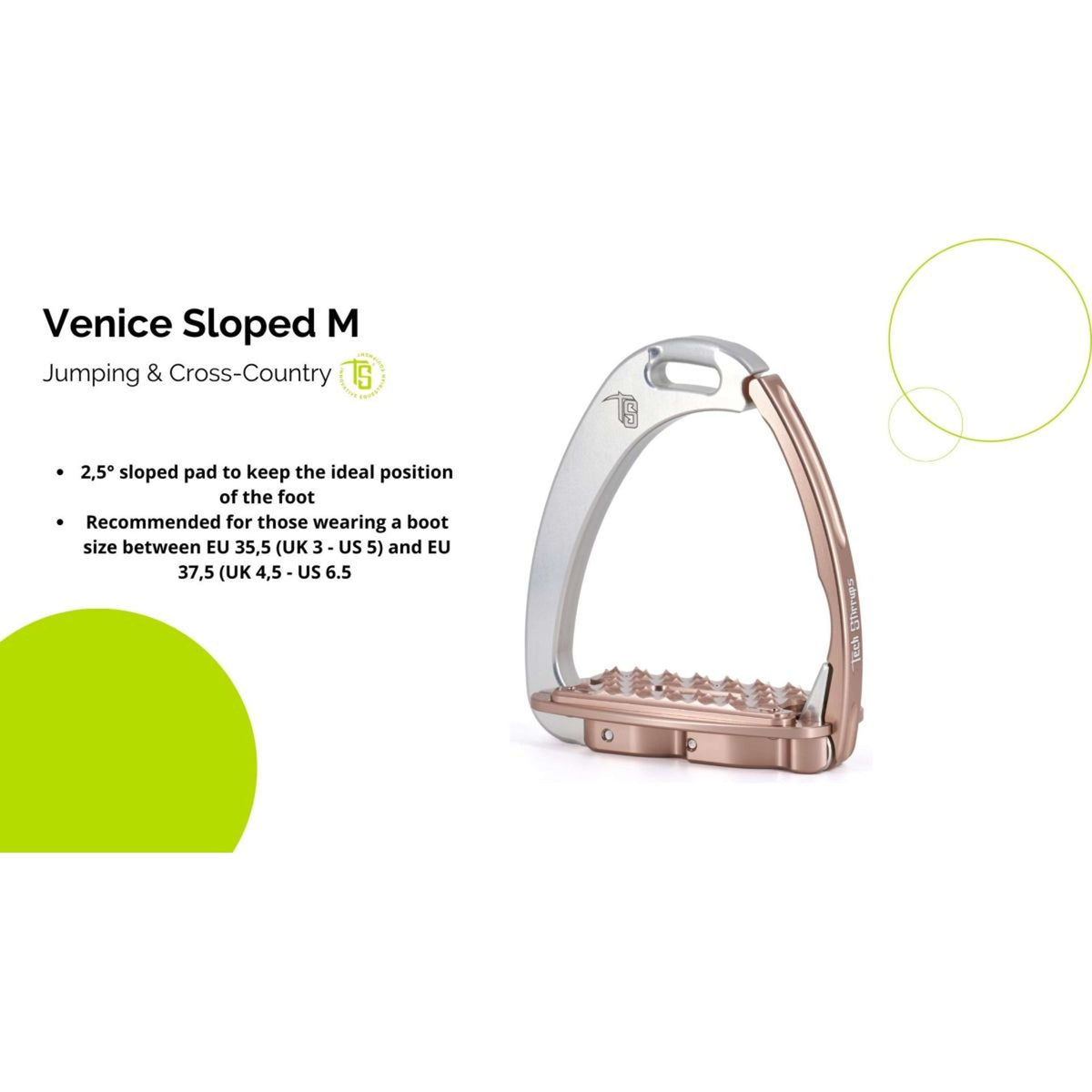 Tech Stirrups Stijgbeugels Venice Sloped M Zwart/Blauw