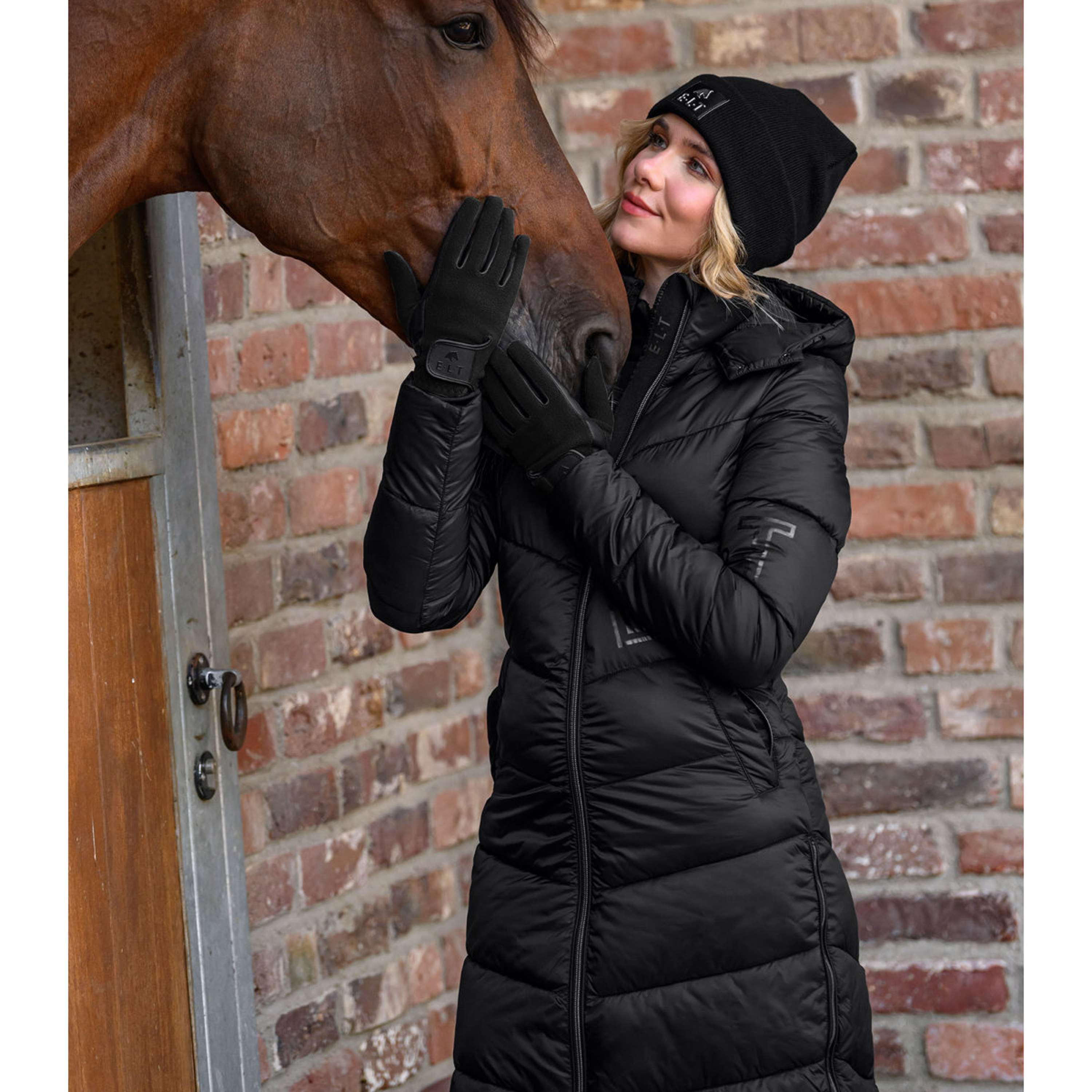 ELT Rijhandschoenen Winter Fleece Zwart