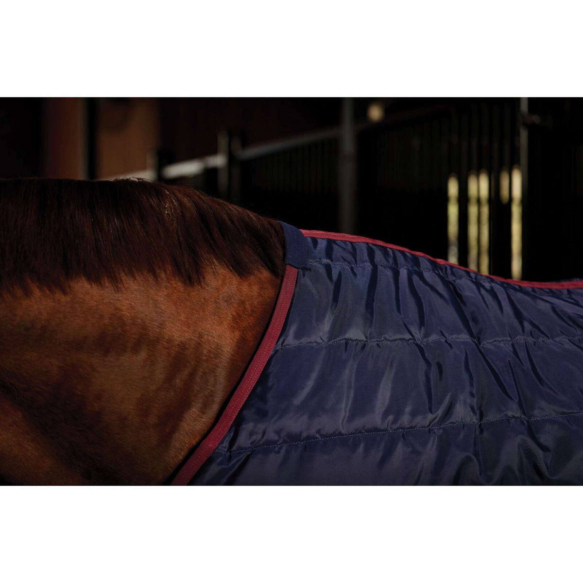 WeatherBeeta Staldeken ComFiTec 210D Channel Quilt Standard Neck 100g Navy/Burgundy