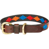 Weatherbeeta Halsband Polo Leer Beaufort Brown/Rood/Oranje/Blauw