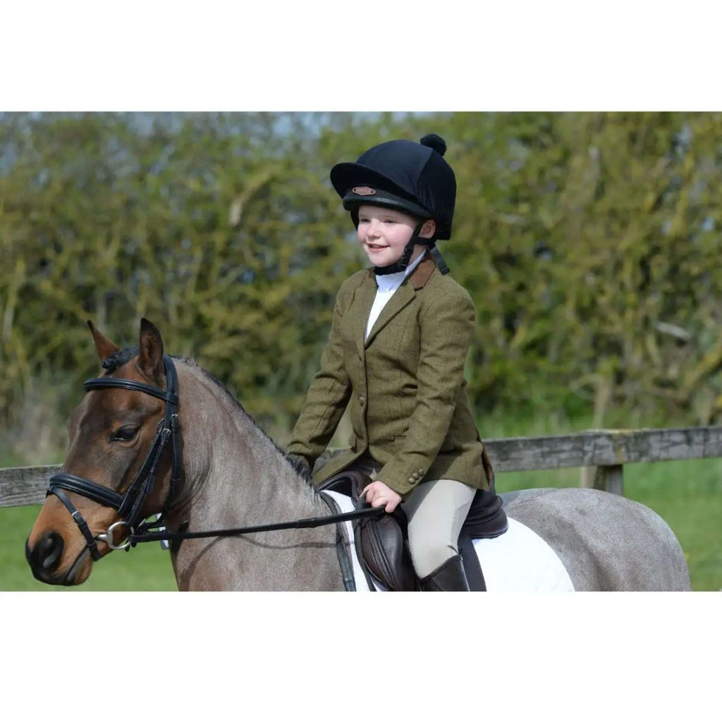 Dublin Wedstrijdjasje Albany Tweed Suede Collar Tailored Kids Bruin/Groen