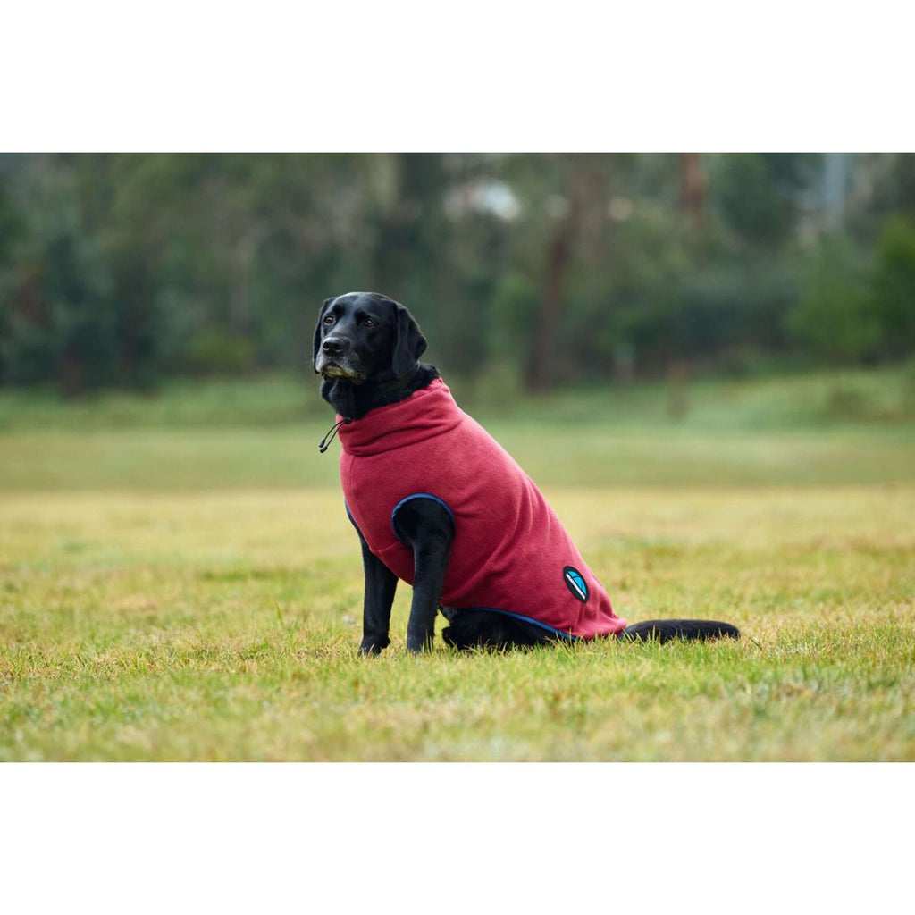 WeatherBeeta Hondendeken ComFiTec Fleece Zip Burgundy/Navy