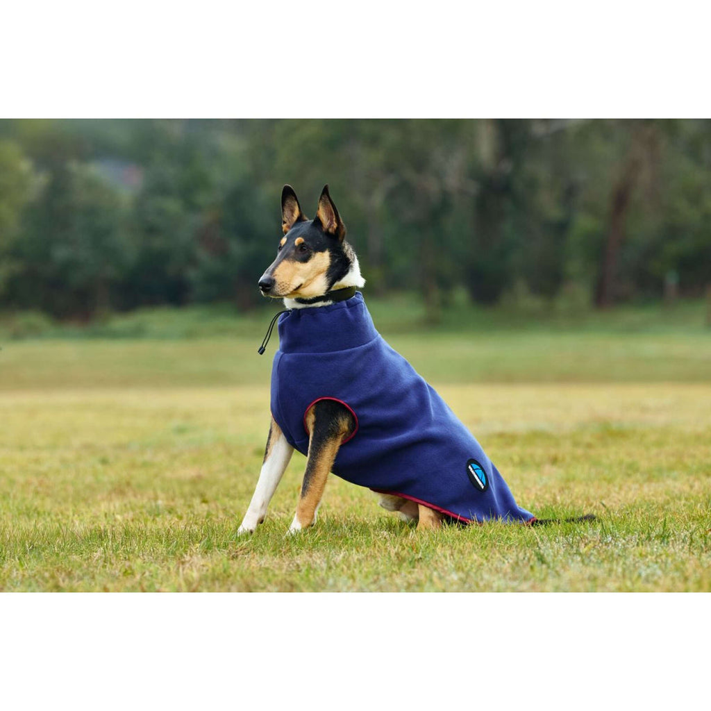 WeatherBeeta Hondendeken ComFiTec Fleece Zip Navy/Burgundy