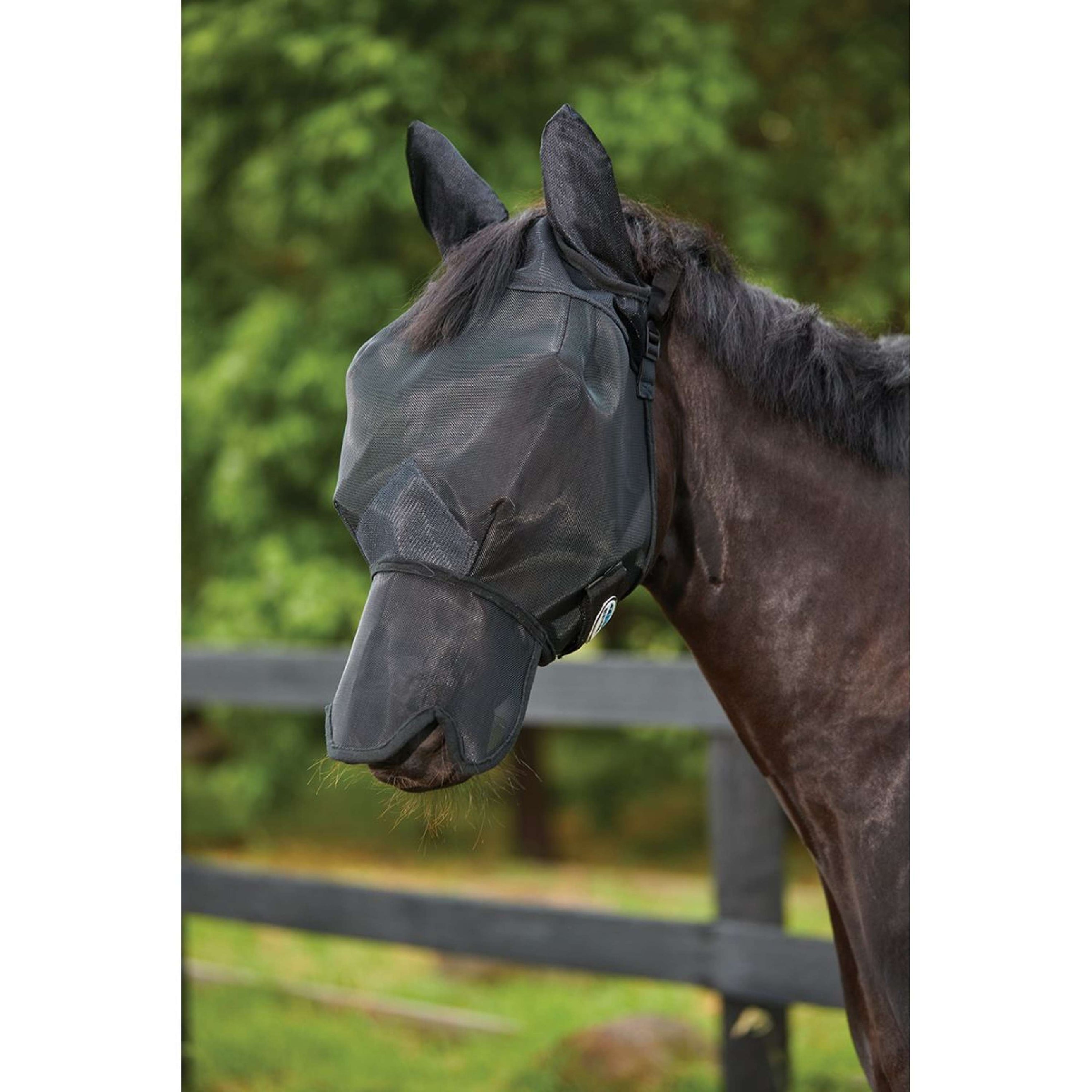 WeatherBeeta Vliegenmasker ComFiTec Double Dart Deluxe met Oren en Neus Zwart