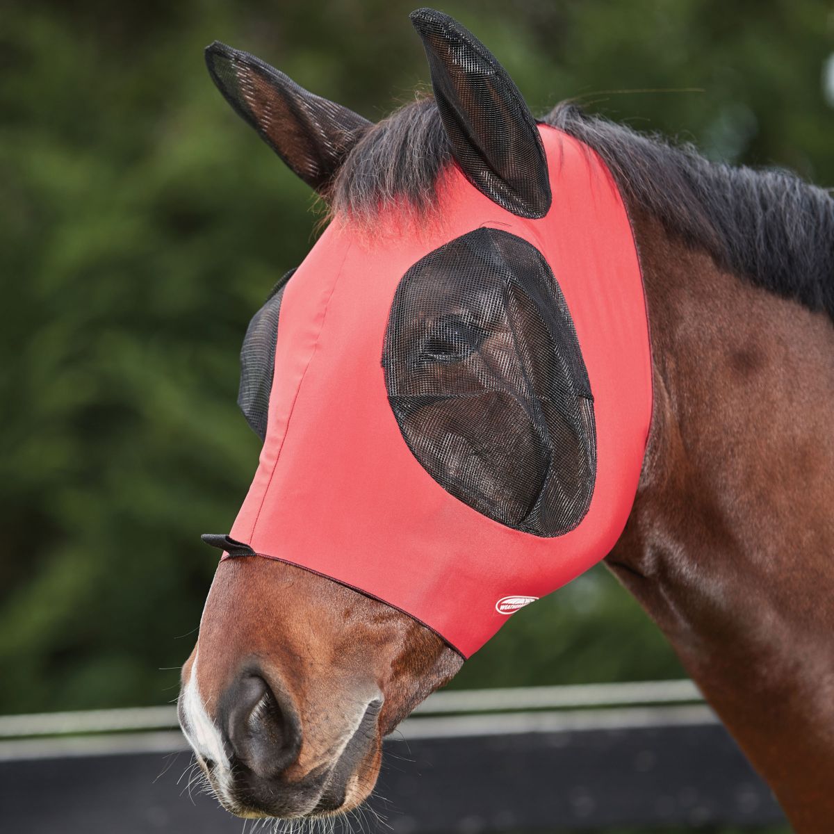 Weatherbeeta Vliegenmasker Deluxe Stretch Bug met Oren Rood/Zwart