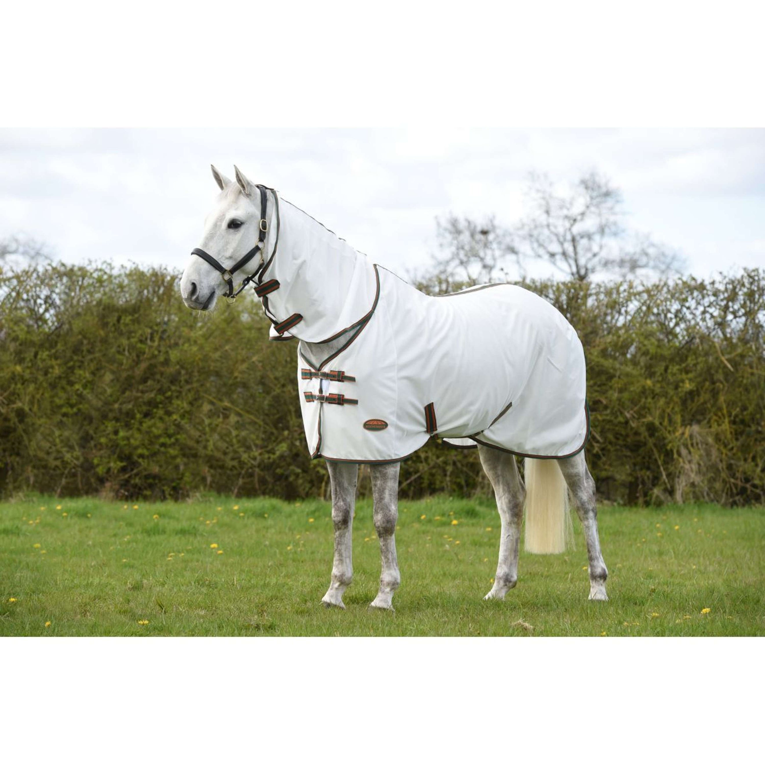 WeatherBeeta Vliegendeken ComFiTec Tyro Mesh Combo Neck White/Green/Burnt Orange