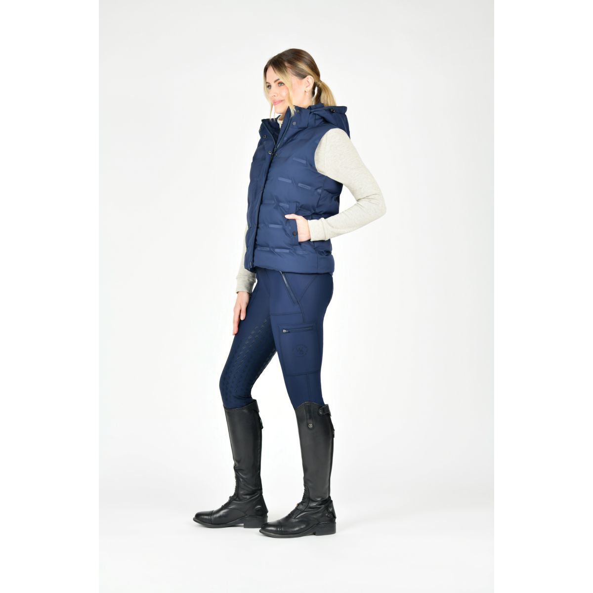 Weatherbeeta Bodywarmer Hapur Heat Seal Quilted Navy Iris