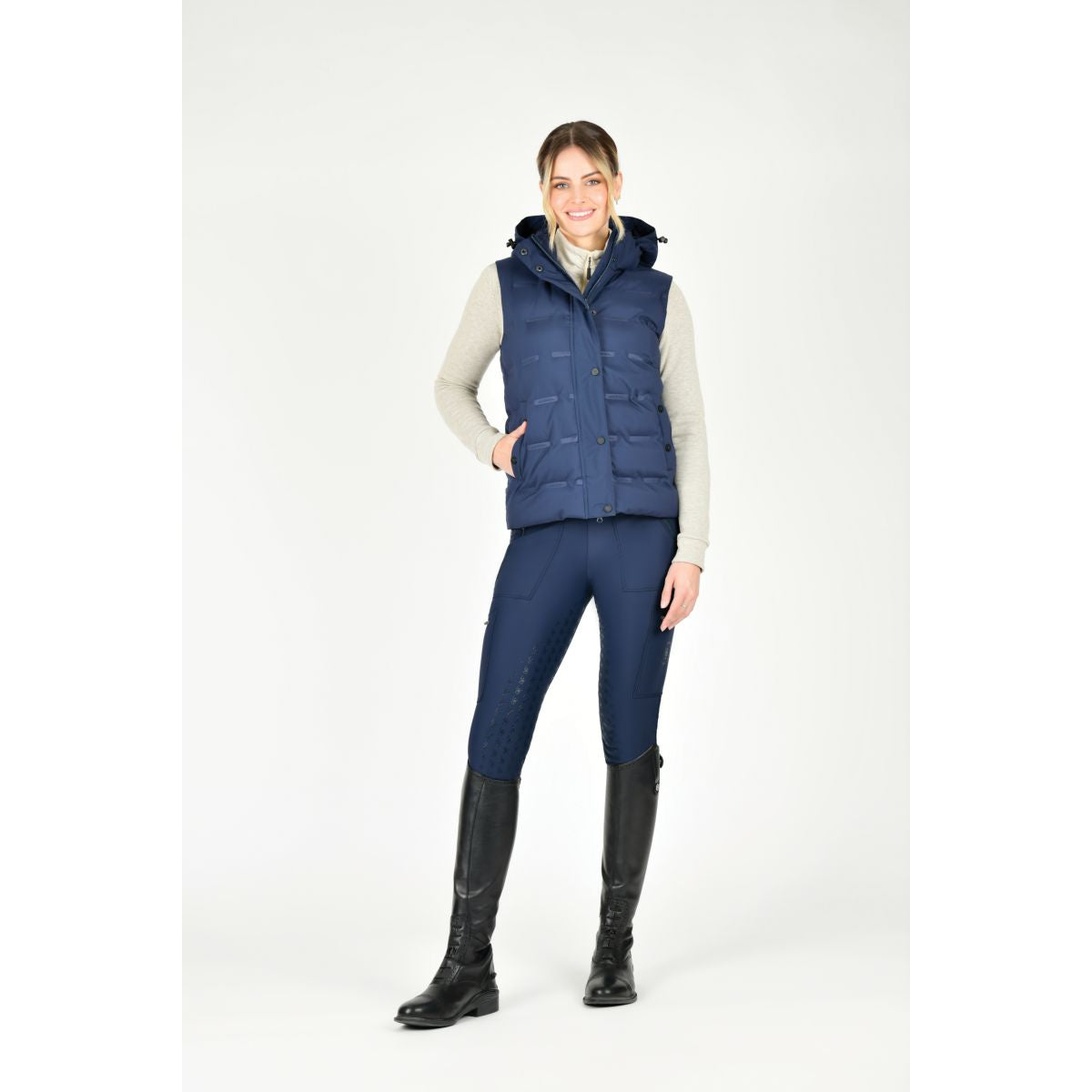 Weatherbeeta Bodywarmer Hapur Heat Seal Quilted Navy Iris