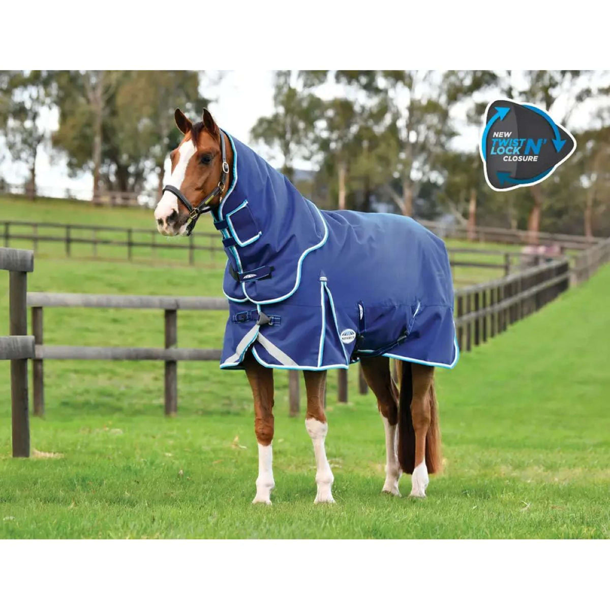 Weatherbeeta Deken Comfitec Ultra Hardi Medium/Lite Blue/Bright Blue/White