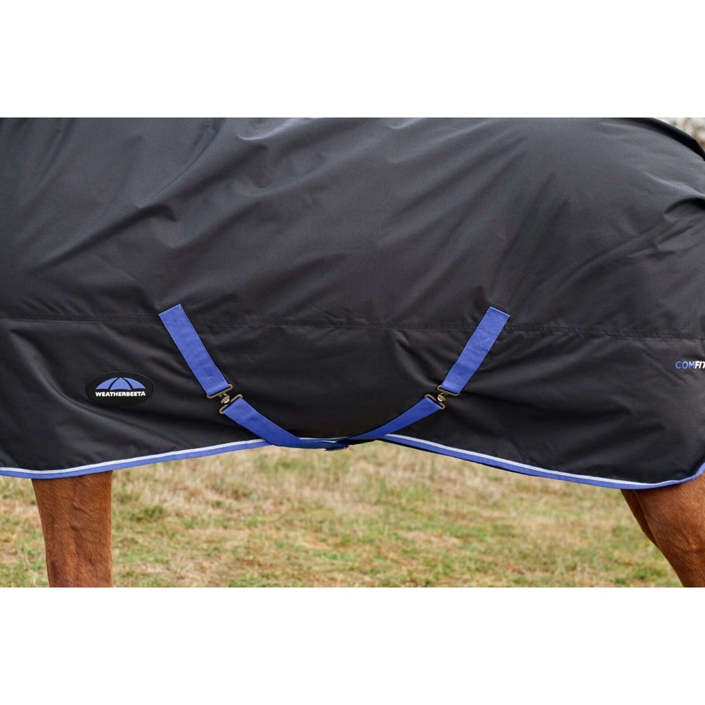 WeatherBeeta ComFiTec Tyro Turnout Standard Neck 220g Zwart/Kobalt