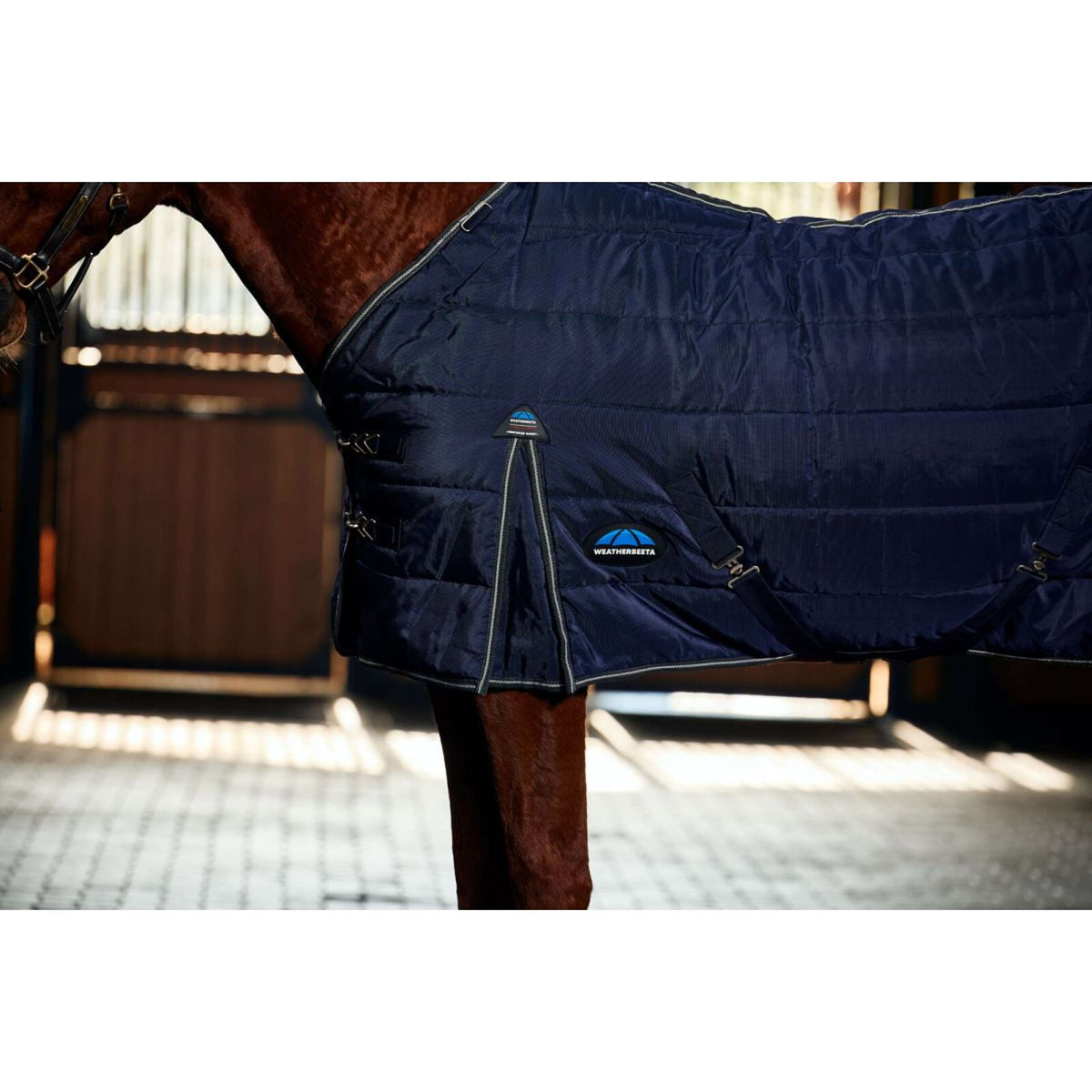 WeatherBeeta Staldeken ComFiTec PP Channel Quilt Detach-A-Neck 220g Navy/Charcoal