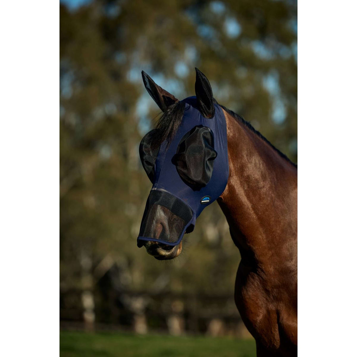 WeatherBeeta Vliegenmasker ComFiTec Luxe Stretch met Oren en Neus Navy/Zwart