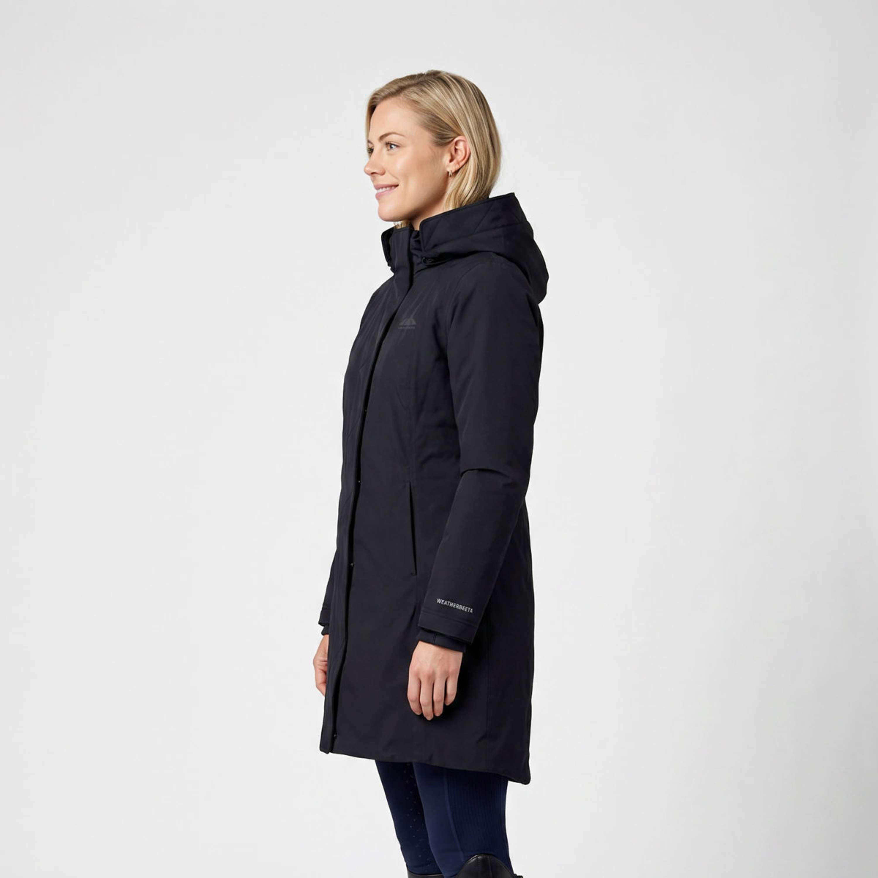 WeatherBeeta Lange Jas Protect Waterproof Insulated Longline Zwart