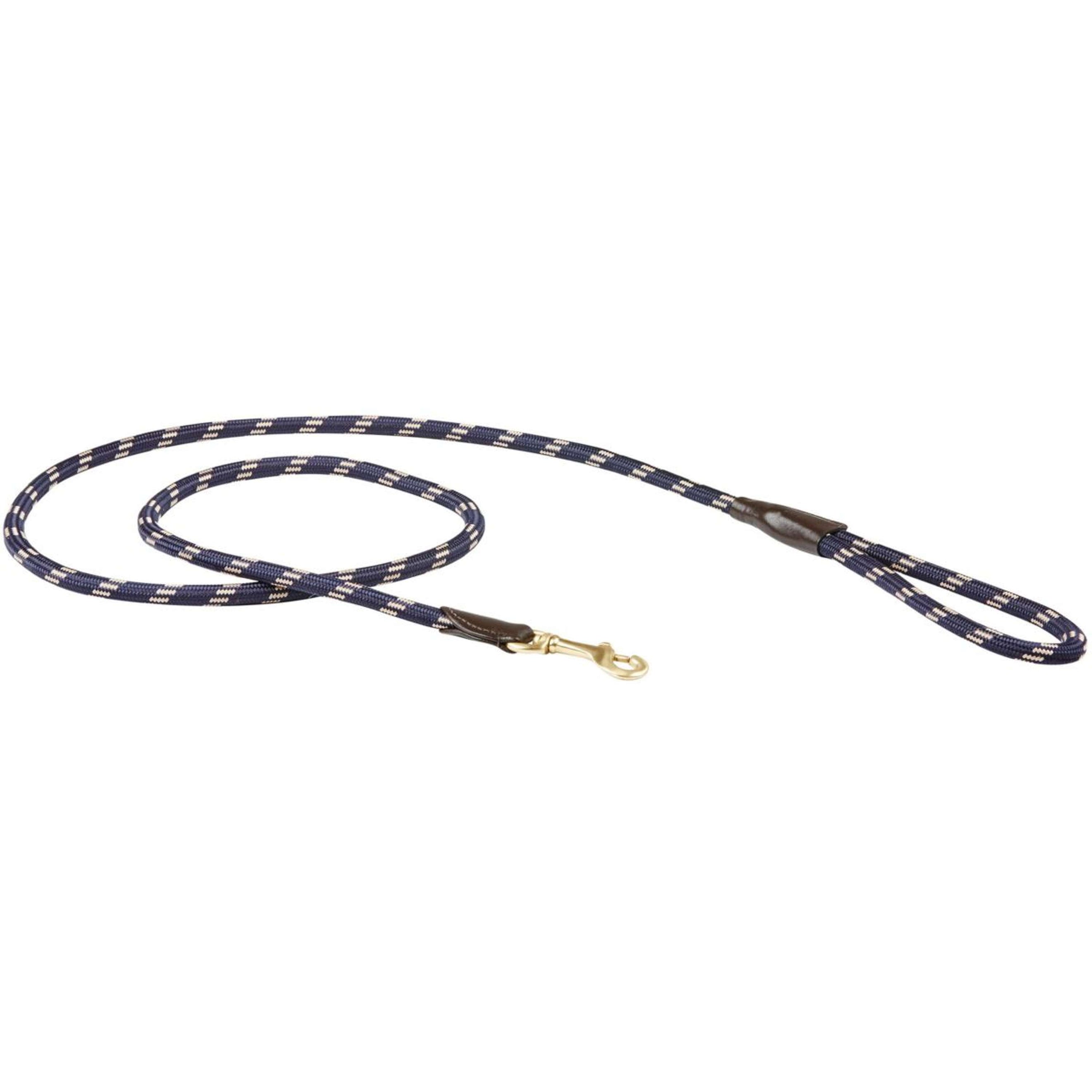 WeatherBeeta Dog Lead Rope Leather Navy/Brown