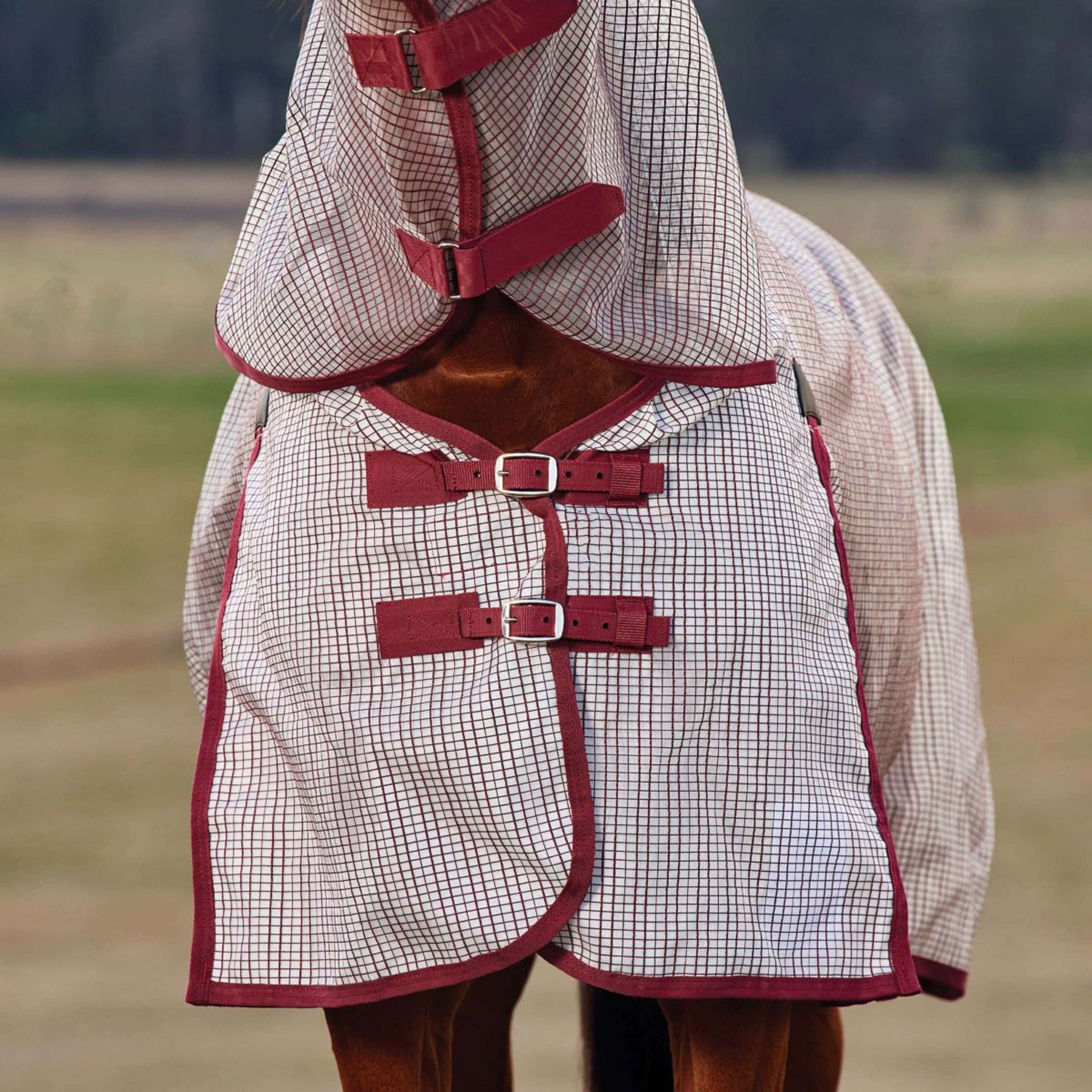 WeatherBeeta Vliegendeken ComFiTec Ripshield Detach-A-Neck Wit/Burgundy WeatherBeeta Vliegendeken ComFiTec Ripshield Detach-A-Neck Wit/Burgundy