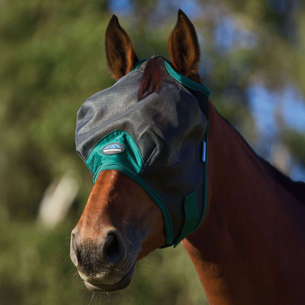 WeatherBeeta Vliegenmasker ComFiTec Durable Zonder Oren Black/Forest Green