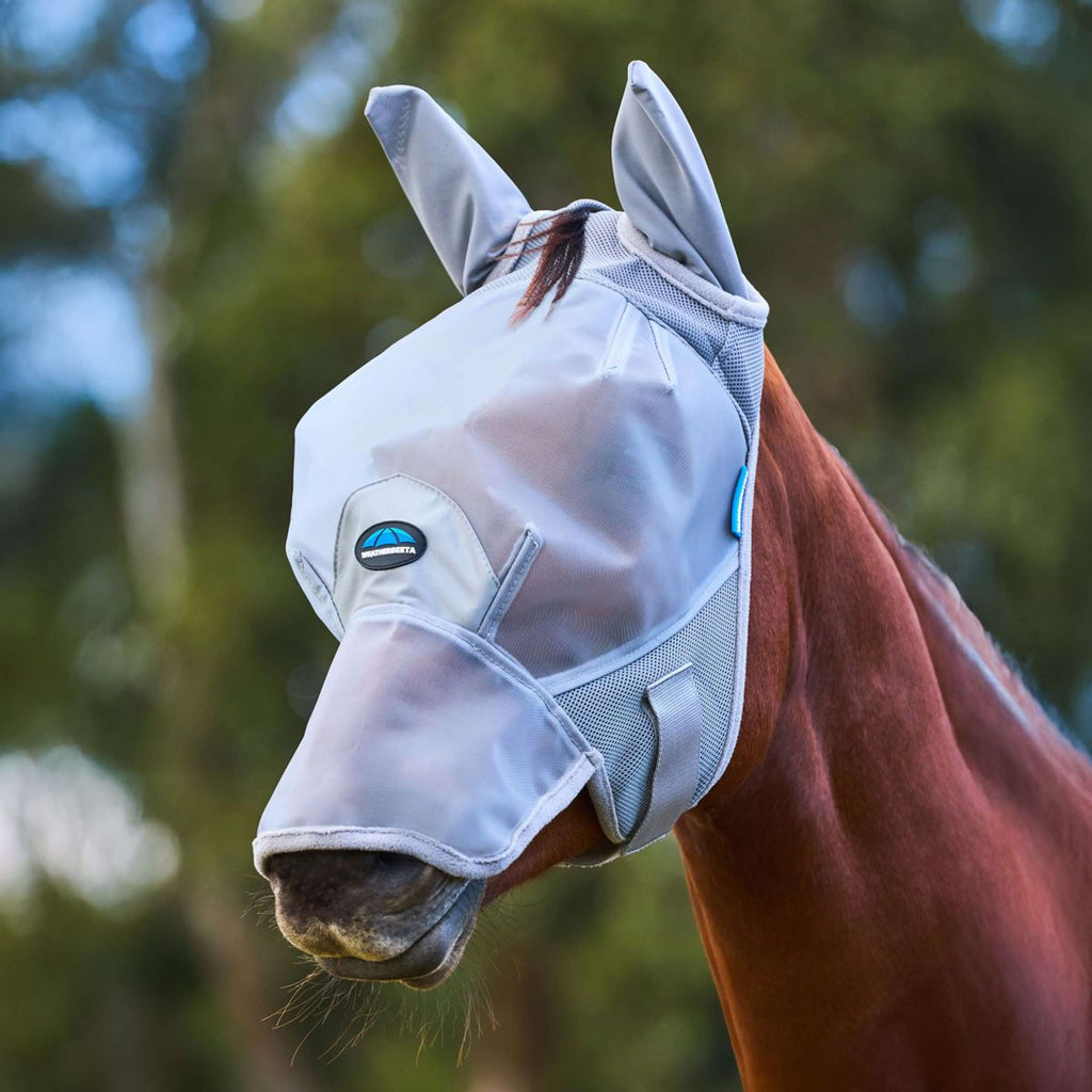 WeatherBeeta Vliegenmasker ComFiTec Fine met Oren en Neus Grijs