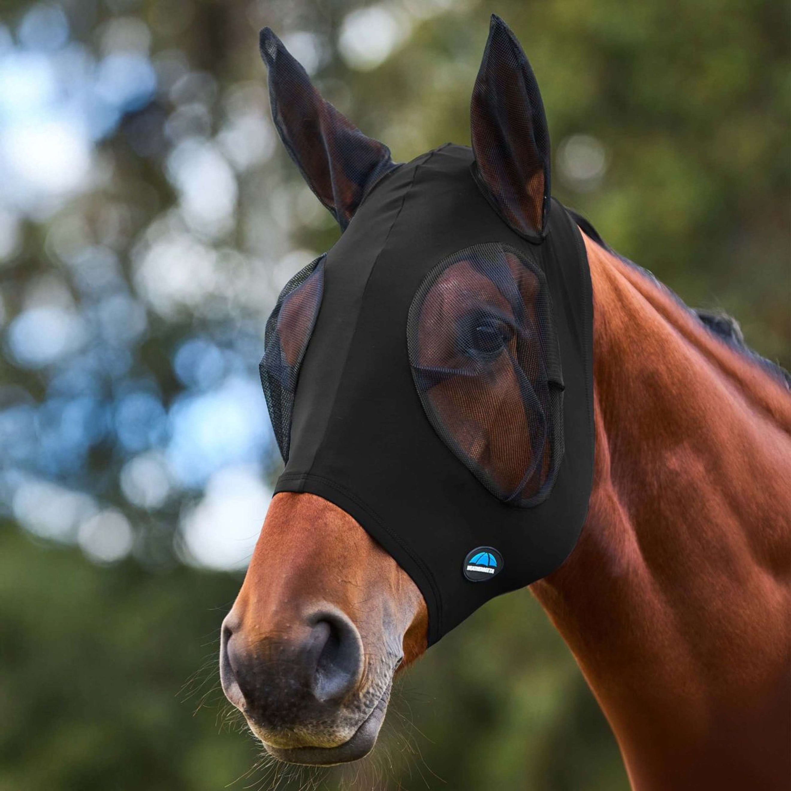 WeatherBeeta Vliegenmasker ComFiTec Stretch met Oren Zwart/Zwart WeatherBeeta Vliegenmasker ComFiTec Stretch met Oren Zwart/Zwart