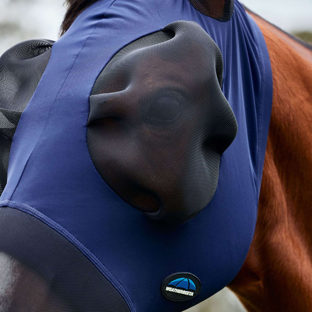 WeatherBeeta Vliegenmasker ComFiTec Luxe Stretch met Oren en Neus Navy/Zwart