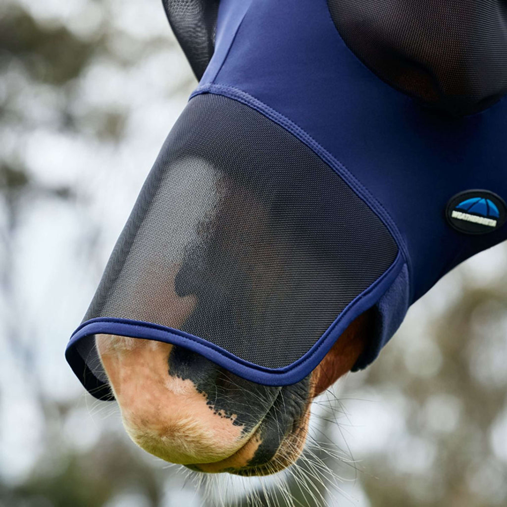 WeatherBeeta Vliegenmasker ComFiTec Luxe Stretch met Oren en Neus Navy/Zwart