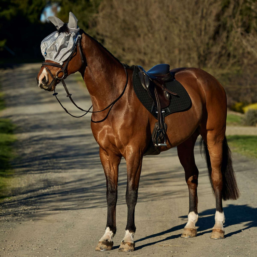 WeatherBeeta Vliegenmasker ComFiTec Hexi Ride On Fly met Oren Zilver