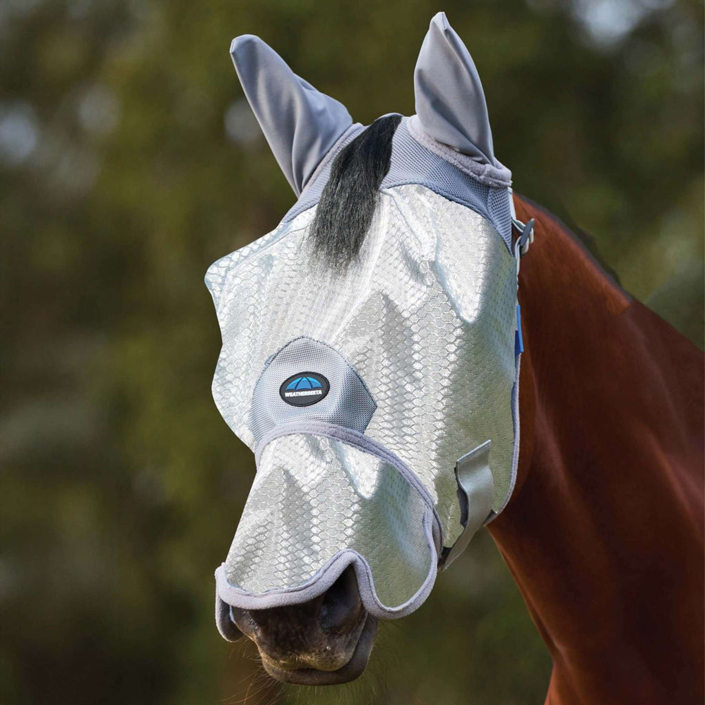 WeatherBeeta Vliegenmasker ComFiTec Hexi met Oren en Neus Zilver