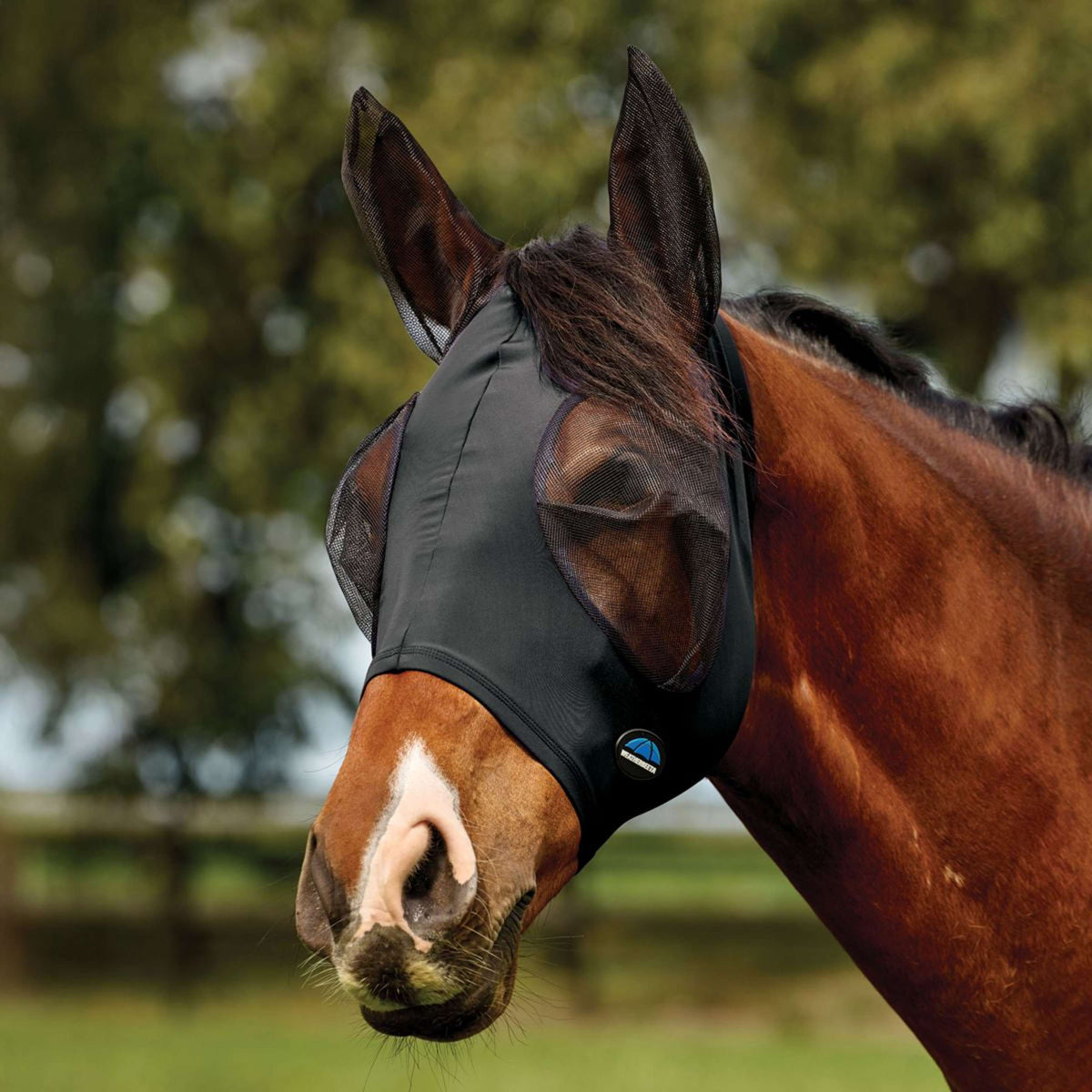 WeatherBeeta Vliegenmasker ComFiTec Deluxe Stretch met Oren Zwart/Zwart