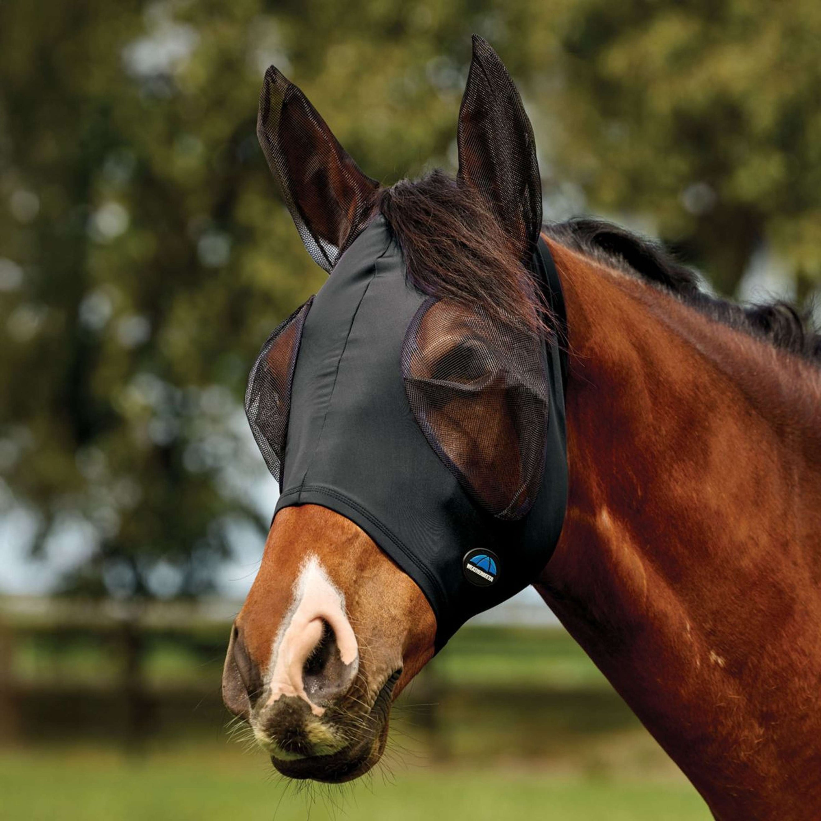 WeatherBeeta Vliegenmasker ComFiTec Deluxe Stretch met Oren Zwart/Zwart