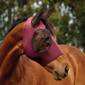 WeatherBeeta Vliegenmasker ComFiTec Deluxe Stretch met Oren Burgundy/Zwart