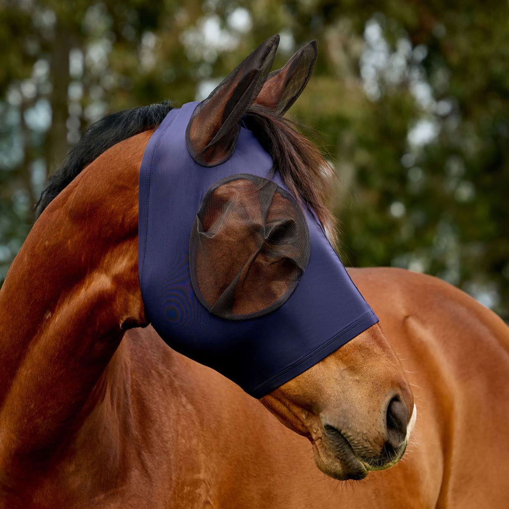 WeatherBeeta Vliegenmasker ComFiTec Deluxe Stretch met Oren Navy/Zwart