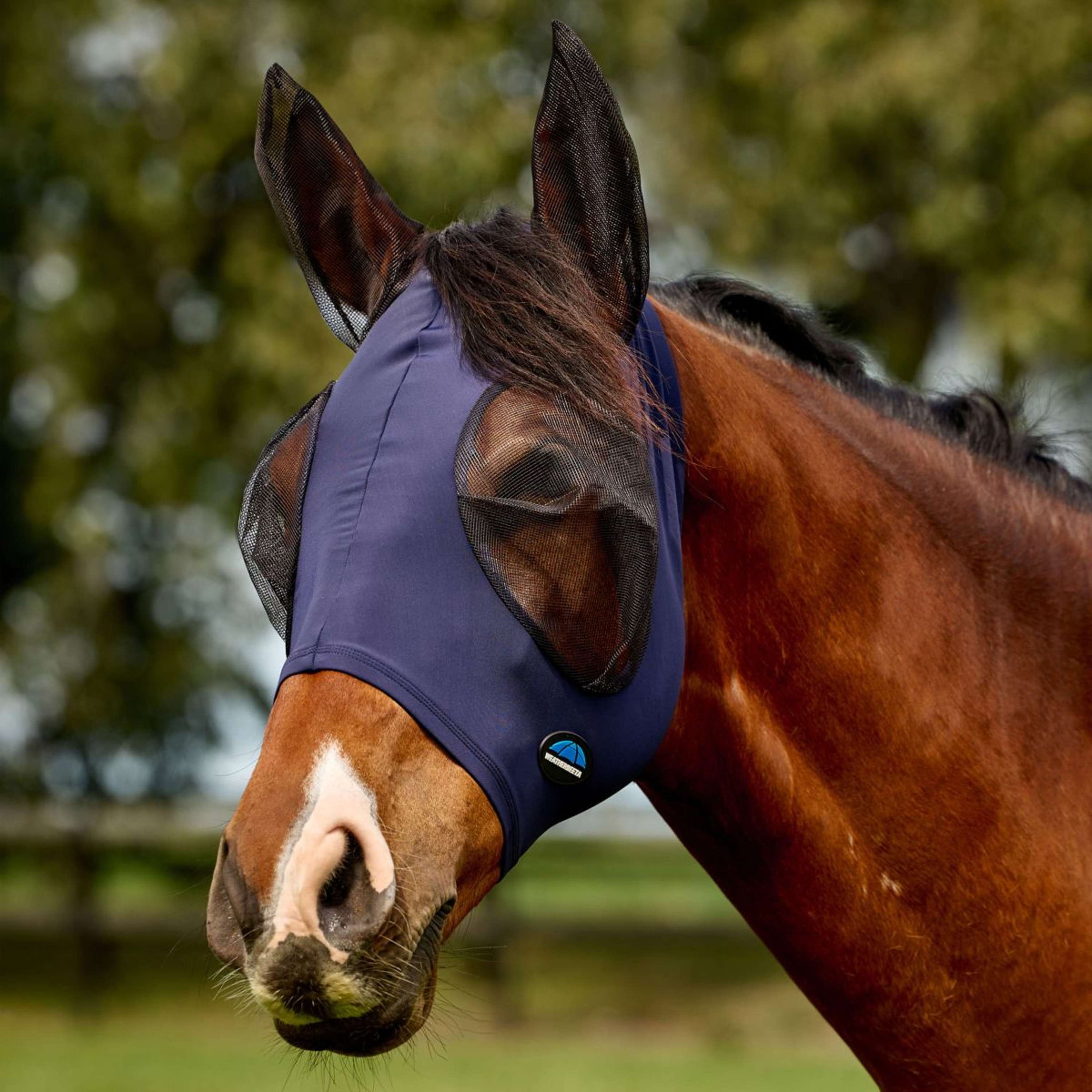 WeatherBeeta Vliegenmasker ComFiTec Deluxe Stretch met Oren Navy/Zwart