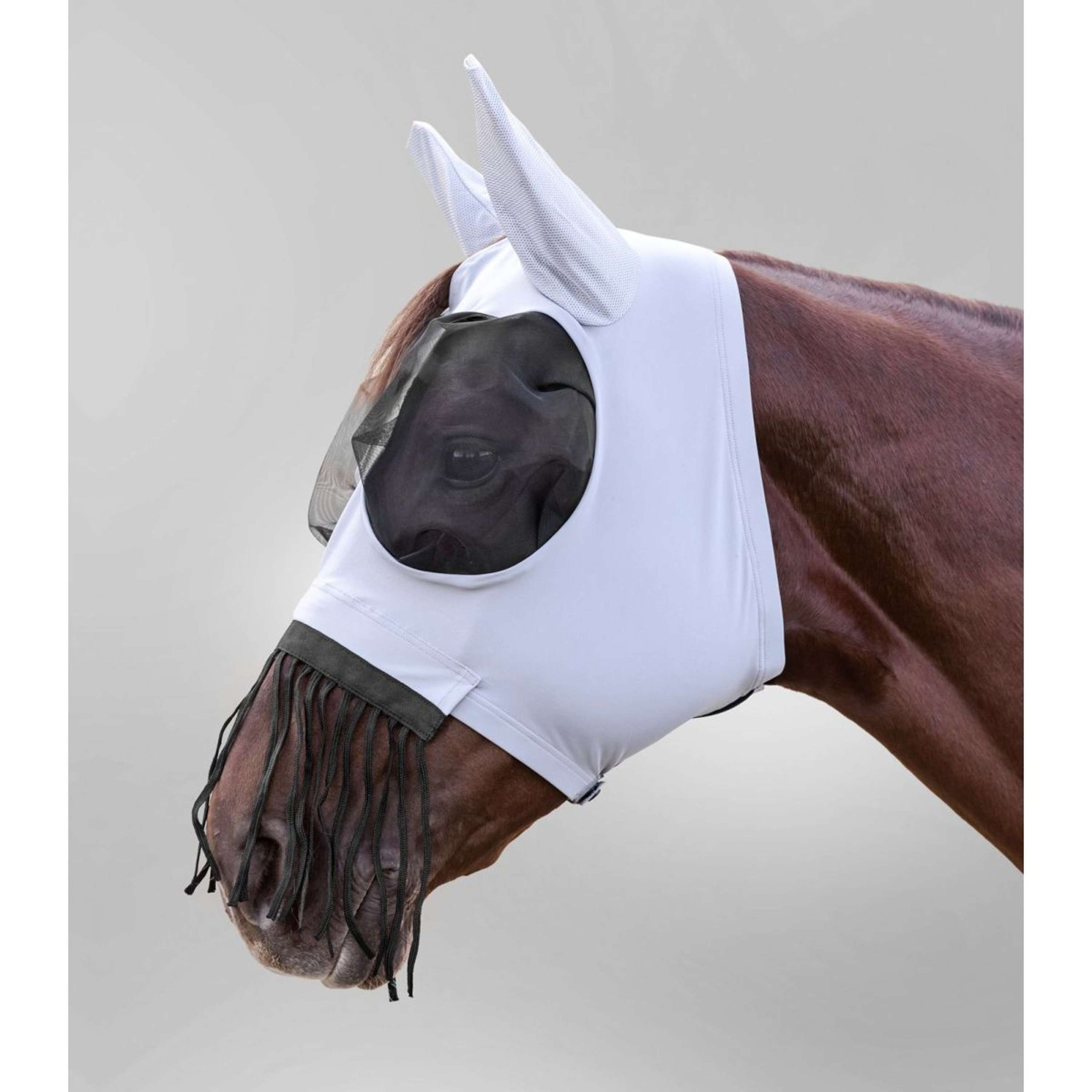 Waldhausen Vliegenmasker Puck met Neus Franje Zilvergrijs Waldhausen Vliegenmasker Puck met Neus Franje Zilvergrijs